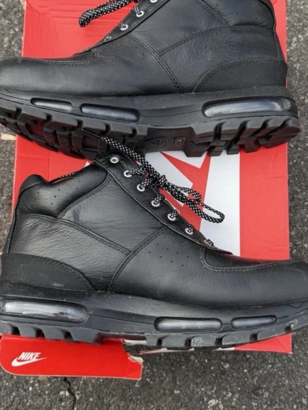 Nike Black Leather Air-Cushioned Ankle Boots